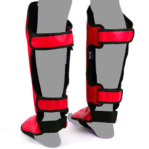 Protège-tibias personnalisés en cuir de vachette véritable Twins avec fermeture auto-agrippante, protection légère pour la boxe et le Muay Thai - Product Image 3