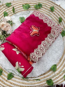 ชุดปาร์ตี้ Gota Saree ผีเสื้อส่าหรีแบบดั้งเดิมส่าหรี - Product Image 4