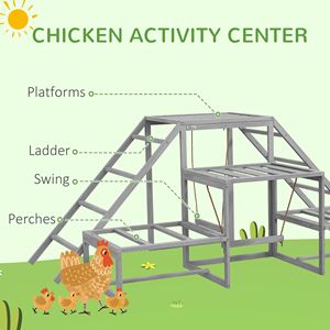Giocattoli di posatoio di pollo con supporto in legno scale piattaforme Coop accessori per 10-15 polli attrezzature per zootecnia - Product Image 4