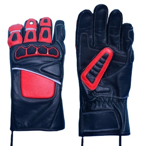 Guantes de Motocicleta de Cuero Unisex de Invierno de Primera Calidad, con Dedos Completos, Aberturas para los Dedos, Correa de Muñeca Ajustable, para Motocicleta y Actividades al Aire Libre - Product Image 1