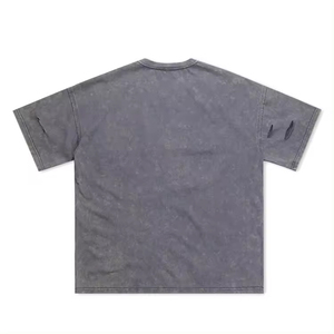 Camisetas Oversize con Lavado Ácido y Efecto Desgastado, Manga Corta, para Verano, Camiseta para Hombre con Bordado Chenille - Product Image 6