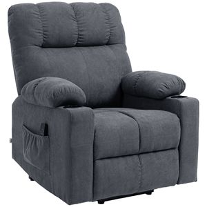 Poltrona Reclinabile Elettrica Oversize Grigio Scuro per Anziani con Telecomando e Porta USB - Product Image 1