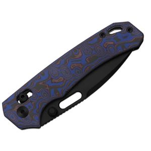 Couteaux pliants classiques avec lame noire à bord plat et tranchant, manche vert durable et design compact et portable pour le camping et la randonnée - Product Image 4