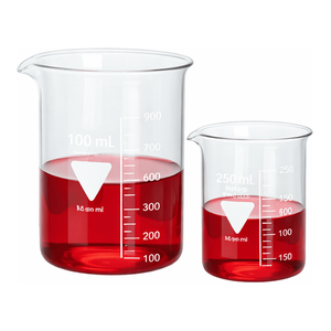 บีกเกอร์แก้วโบโรซิลิเกตทรงเตี้ย RASOTHERM ขนาด 100 มล. พร้อมปากเท สำหรับใช้ในห้องปฏิบัติการเคมี - Product Image 2