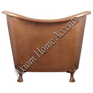 Bañera de cobre grande con acabado antiguo, bañera de lujo independiente hecha a mano para adultos, decoración de baño única, axioma, acentos para el hogar - Product Image 5