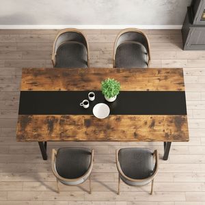 Rectangular Dining <b>Table</b>, Industrial Style Wood Top with Strong Metal Frame for Home Kitchen and Restaurant, OEM Manufacturer - Product Image 4