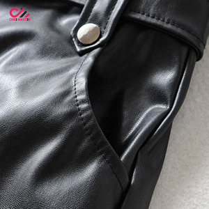 CARR MASTER Mini-jupe plissée taille haute en cuir PU pour femme, couleur unie, design brillant en forme de A, toutes saisons - Product Image 5