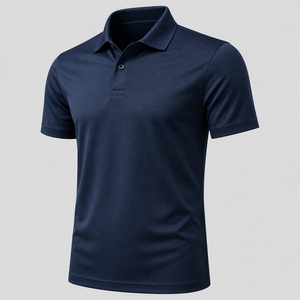 Polo en tricot blanc pour homme 100% polyester, léger, respirant, coupe classique - Product Image 3