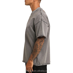 Lavish for Custom Vintage Cotton Sleeve <b>Top</b> <b>Distressed</b> T-Shirt for Men 100% Cotton Jersey Fabric Eco-Friendly Long Length - Product Image 3