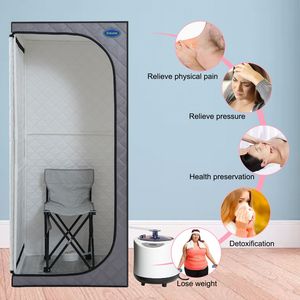 Tenda Sauna a Vapore Portatile Grigia - Dimensioni Standard per Spa Personale Domestica, Include Generatore di Vapore, Telecomando, Sedia Pieghevole, Timer in PVC - Product Image 6