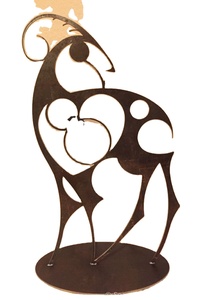 Zodiac Bull Copper Idol (Taurus) hecho a mano Art Deco tallado latón Tigre elegante decoración de Mesa para el hogar cumpleaños Diwali boda - Product Image 3