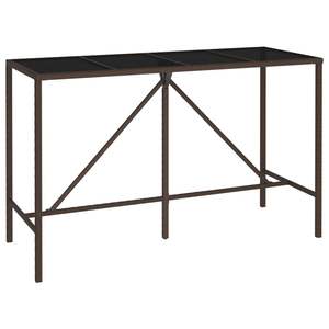 Grand ensemble de bar de jardin en rotin PE marron avec repose-pieds, mobilier d'extérieur durable - Product Image 6