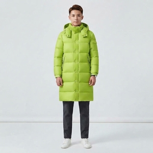 Manteau long matelassé pour homme, veste d'hiver chaude avec poches zippées, col montant, vêtements décontractés pour l'extérieur - Product Image 1