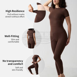 Conjunto Deportivo de 2 Piezas para Mujer, Ligero y Transpirable, con Pantalones con Cintura Elástica y Top Corto, OEM - Product Image 5