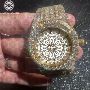 Reloj de Lujo Charm_Jewells de Acero Inoxidable con Caja Redonda de 38 mm, Analógico de Cuarzo con Incrustaciones de Diamantes, Moda Femenina - Product Image 2