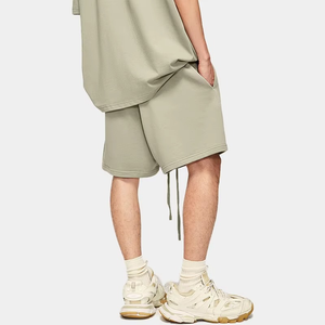 Pantalones cortos de tela de lana para hombre, gruesos, informales, para gimnasio, con cordón en la cintura - Product Image 2