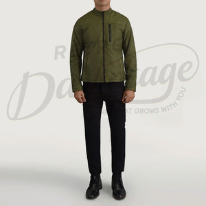 Custom Men Olive Green Winter <b>Jacket</b> Stand Collar Padded Outerwear <b>Slim</b> <b>Fit</b> Casual Warm Zip Up Puffer <b>Jacket</b> For Men - Product Image 4