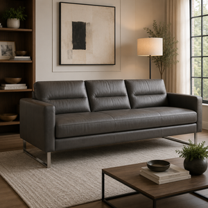 Sofá de Cuero Premium con Asientos Acolchados Suaves, Muebles de Sala de Estar de Lujo para Interiores Modernos, Sofá de Cuero Genuino - Product Image 1