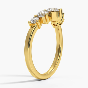 Cautivadora banda de diamantes de corte redondo con engaste compartido LR - Product Image 2