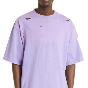 สีพาสเทลไม่เหมือนใคร (เสื้อยืดแฟชั่นสำหรับผู้ชายเสื้อยืดโอเวอร์ไซส์แบบมีรอยฉีกเป็นรูสตรีทแวร์ - Product Image 3