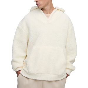 Wholesale Rate Custom Winter Streetwear Oversized Heavyweight Sherpa <b>Hoodie</b> Boxy Fit Fleece Pullover <b>Fluffy</b> Warm Sherpa <b>Hoodie</b> - Product Image 5
