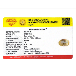 Loose 3.6 Carat Oval Cut Yellow Sapphire Gemstone for Fine Jewelry - Product Image 4