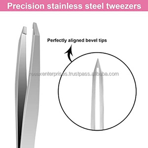 Pince à épiler pour sourcils Reeax Enterprises en acier inoxydable à pointe inclinée pour femmes, qualité A+ - Product Image 4
