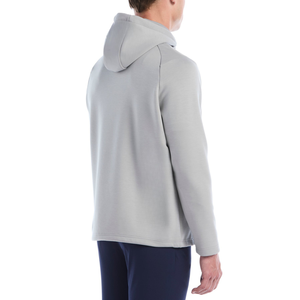 Sudadera con Capucha para Hombre, Color Gris Claro, Cierre de Cremallera de un Cuarto, Manga Larga, Tejido Transpirable, Estilo Casual, Color Sólido - Product Image 2