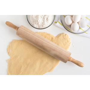 Rouleau à pâtisserie en bois naturel, parfait pour la préparation de roti, de pizza, de fondant et de pâtisseries. Vente en gros depuis l'Inde. - Product Image 3