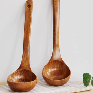 Cuchara de madera de estilo japonés hecha a mano de calidad premium 100%, cuchara pequeña curvada para condimentos, charcutería y utensilios de degustación. - Product Image 1