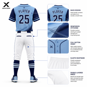 Ensemble uniforme de baseball pour jeunes et adultes, sublimé, anti-humidité, manches courtes, coupe classique, toutes saisons, unisexe, pour sports d'équipe - Product Image 2