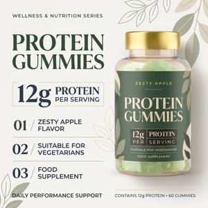 Gomitas de Proteína Personalizadas con Marca Privada OEM ODM, 12 g, 60 Unidades, Sabor a Manzana, Nutrición Deportiva, Crecimiento Muscular para Adultos - Product Image 4