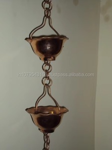 Cadena de Lluvia Colgante de Cobre con Diseño Floral para Decoración de Jardín Exterior - Product Image 2