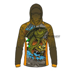Camisa Larga de Pesca Personalizada, Impermeable, Anti-UV 50+, de Secado Rápido, Spandex/Poliéster, Fabricación al por Mayor con Marca Privada - Product Image 2