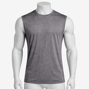 เสื้อกล้ามออกกำลังกายผู้ชายแบบกำหนดเอง น้ำหนักเบา แห้งเร็ว ระบายอากาศได้ดี ผลิตจากโพลีเอสเตอร์ผสมสแปนเด็กซ์ ไม่มีแขน เหมาะสำหรับออกกำลังกาย ฟิตเนส รับผลิตแบบ OEM ODM ชุดกีฬา - Product Image 4