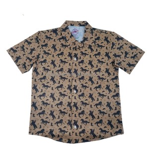 Men's Green Short Sleeve Cartoon Printed Casual <b>TShirt</b> Regular Fit Woven Fabric - Product Image 4
