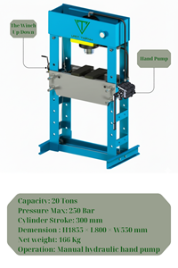 Presse d'atelier hydraulique de 20 tonnes, fonction spéciale, manuelle, à commande manuelle et au pied, prix bas, fabriquée au Vietnam, garantie 1 an - Product Image 3