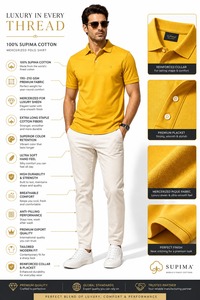 Camisa Polo de Lujo para Hombre en Algodón Supima Mercerizado, Calidad Premium de Exportación - Product Image 2