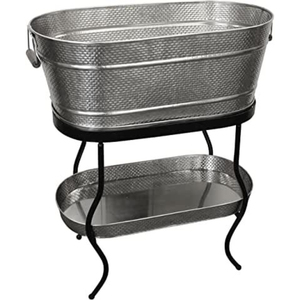 Seau à vin rond élégant et moderne en fer galvanisé, glacière pour intérieur et extérieur, idéal pour les fêtes et la décoration de la maison, en promotion - Product Image 3