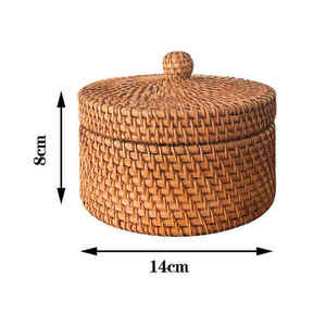 Meilleure Vente Panier Rond en Rotin Tressé à la Main 100% Écologique, Design Polyvalent pour Rangement Domestique, Décoration et Organisateur d'Objets Divers - Product Image 2