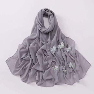 Hijab <b>Women</b> Plain Chiffon Scarf Hijab <b>Wrap</b> Solid Color <b>Shawls</b> Headband Hijabs Scarves Scarf - Product Image 3