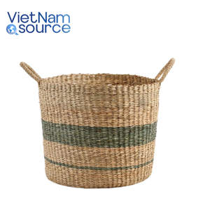 Paniers en rotin faits à la main écologiques pour le stockage Paniers en jonc de mer tissés décoratifs avec couvercle pour l'organisation à la maison Source du Vietnam - Product Image 2