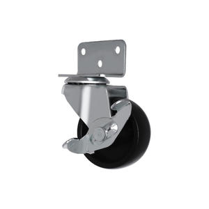 Ruedas giratorias negras de 2 pulgadas, Material PP, freno lateral giratorio, placa L, estante de escritorio Industrial, armario de mesa, taller, dormitorio, escuela - Product Image 1