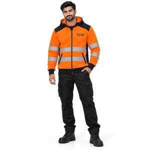 Sweat-shirt à capuche LED haute visibilité ANSI Classe 2 imperméable pour livreurs, opérateurs d'entrepôt, personnel de support de flotte, unisexe - Product Image 2