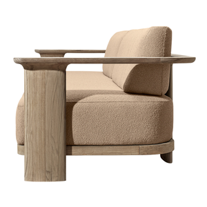 Contemporary Modern <b>Outdoor</b> <b>Sofa</b> Solid Teak Two-Seater Waterproof Cushion Luxury Garden Lounge Furniture for Resort Villa - Product Image 5