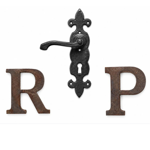 <b>Rustic</b> Cast Iron Letter Handle R P Furniture Pulls Durable Decorative Hardware - Product Image 1