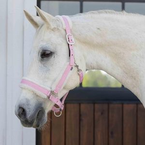 Harnais rembourré en polaire pour cheval avec sangle en nylon - Noir et gris, style bride réglable - Product Image 5