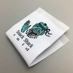 Parche de Seguridad de Poliéster Tejido Blanco y Negro con Corte Láser y Gancho de Velcro para Uniformes Tácticos de Seguridad, Disponible en Stock - Product Image 1