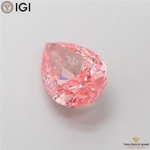 Diamant de laboratoire cultivé CVD de forme poire, 2,00 carats, couleur rose vif fantaisie, clarté VS2, certifié IGI, pour bague de fiançailles personnalisée - Product Image 4