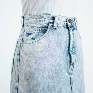 Jupe crayon en jean délavé pour femme GRACE COLLECTION, longueur genou, avec ceinture, style décontracté hiver, en Spandex/Coton respirant - Product Image 5